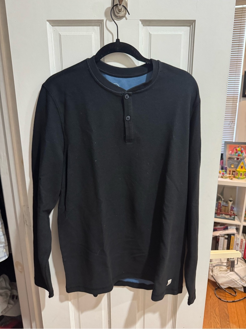 Marine Layer Black Long-Sleeve Henley Shirt